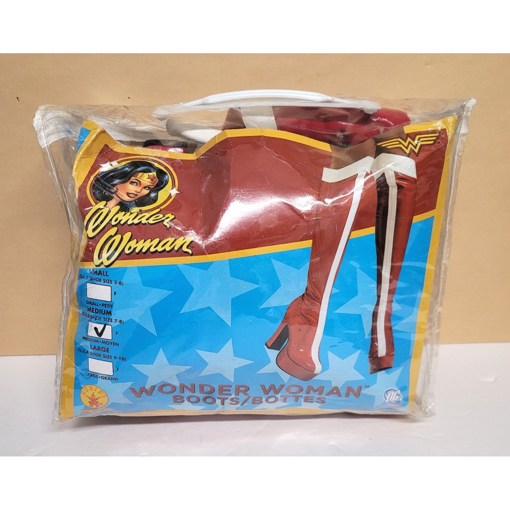 Rubies DC Comics Wonder Woman Red White Platform Costume Boots Medium Size 7-8